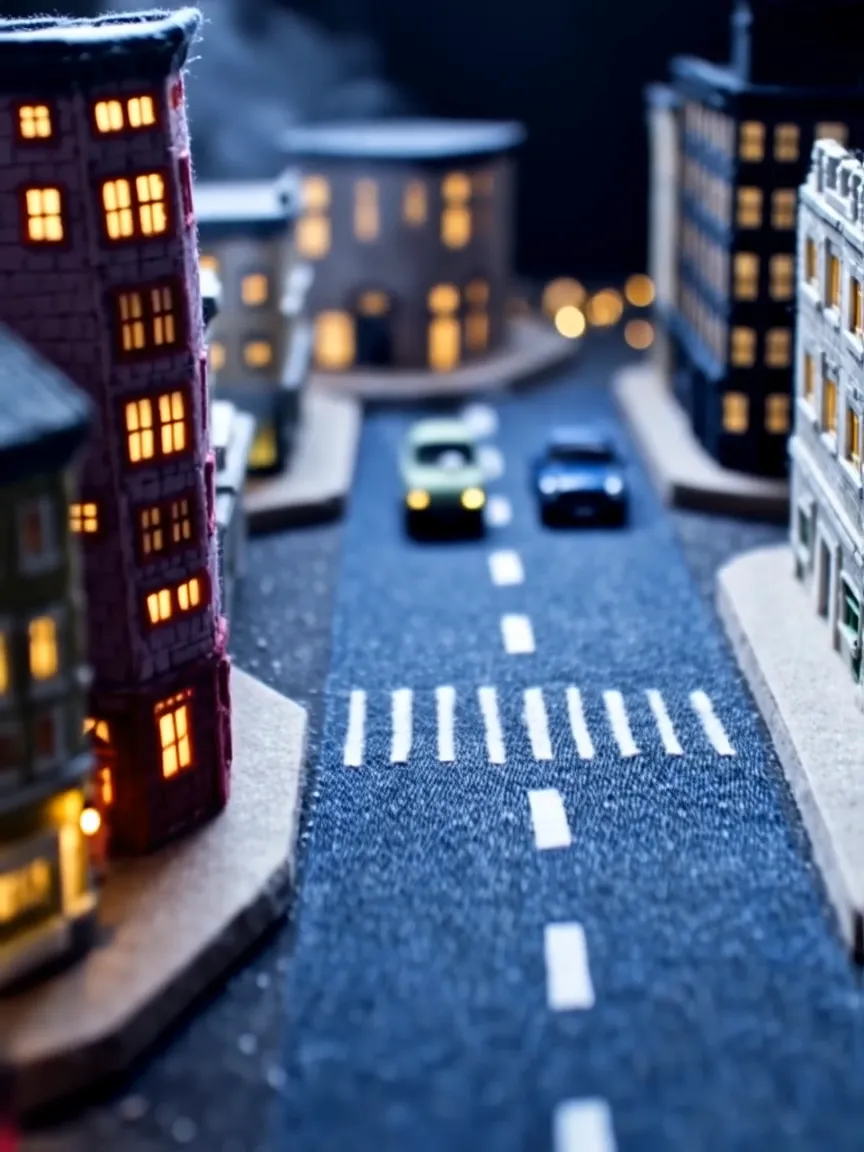 Miniature nighttime city - Japi Scool